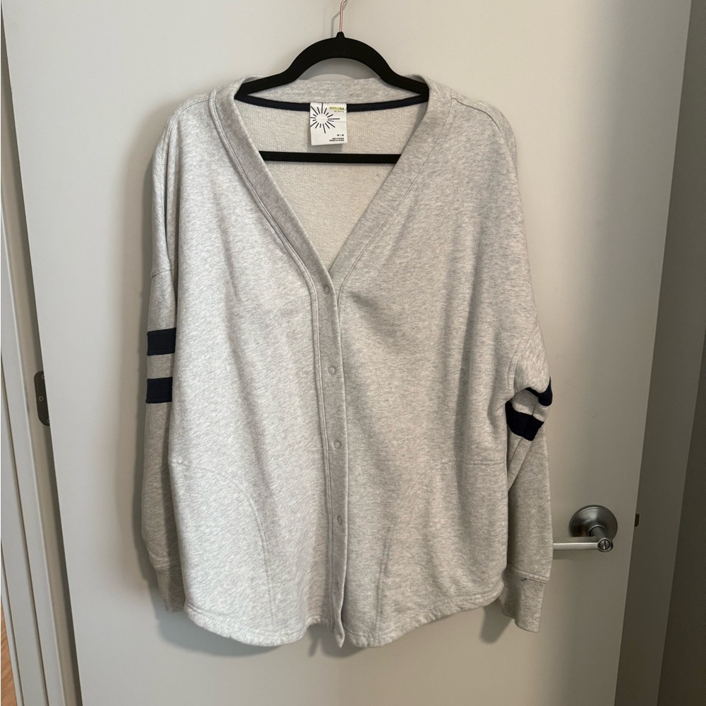 Aerie Gray and Navy Striped Knit